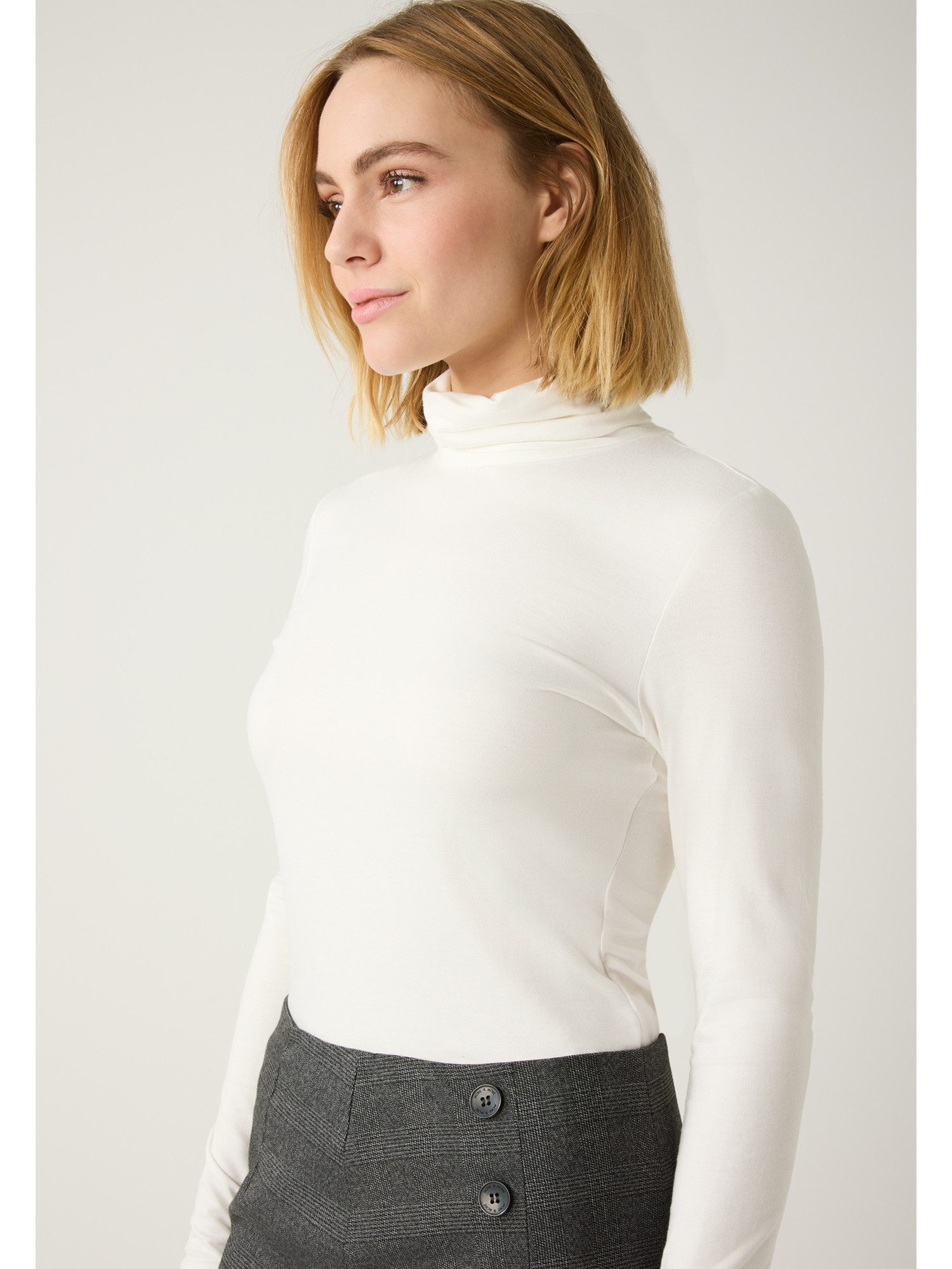 MORE&MORE Longsleeve softes Basic-Rollkragenshirt günstig online kaufen