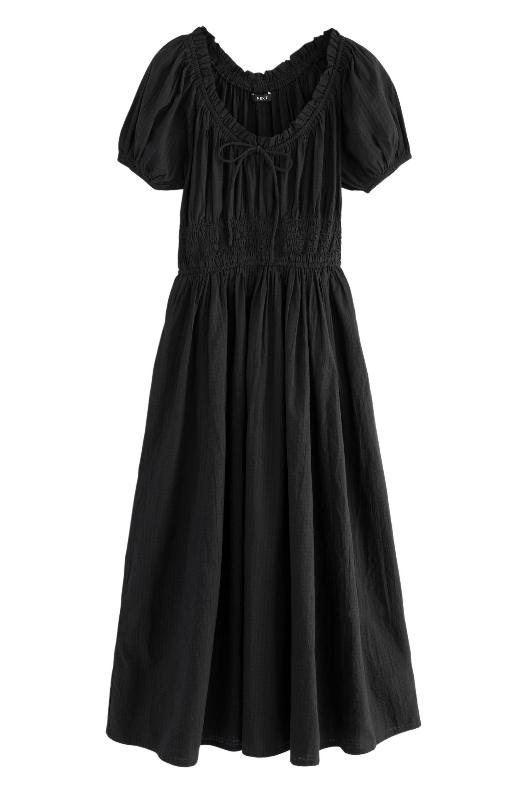 Next Midikleid Sommerliches Seersucker-Midikleid mit Puffärmeln (1-tlg) günstig online kaufen