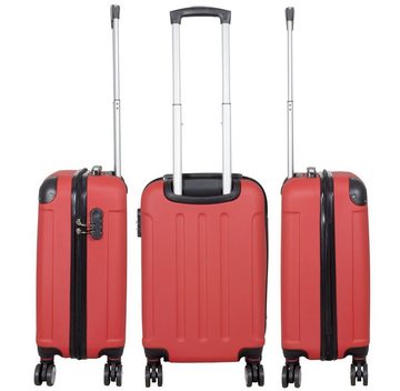 MONOPOL® Hartschalen-Trolley Hartschalen-Trolley Reisekoffer M-L-XL ABS Hartschale Doppelrollen, Teleskopgriffe & Hartschale & Zahlenschloss & 4 Rollen