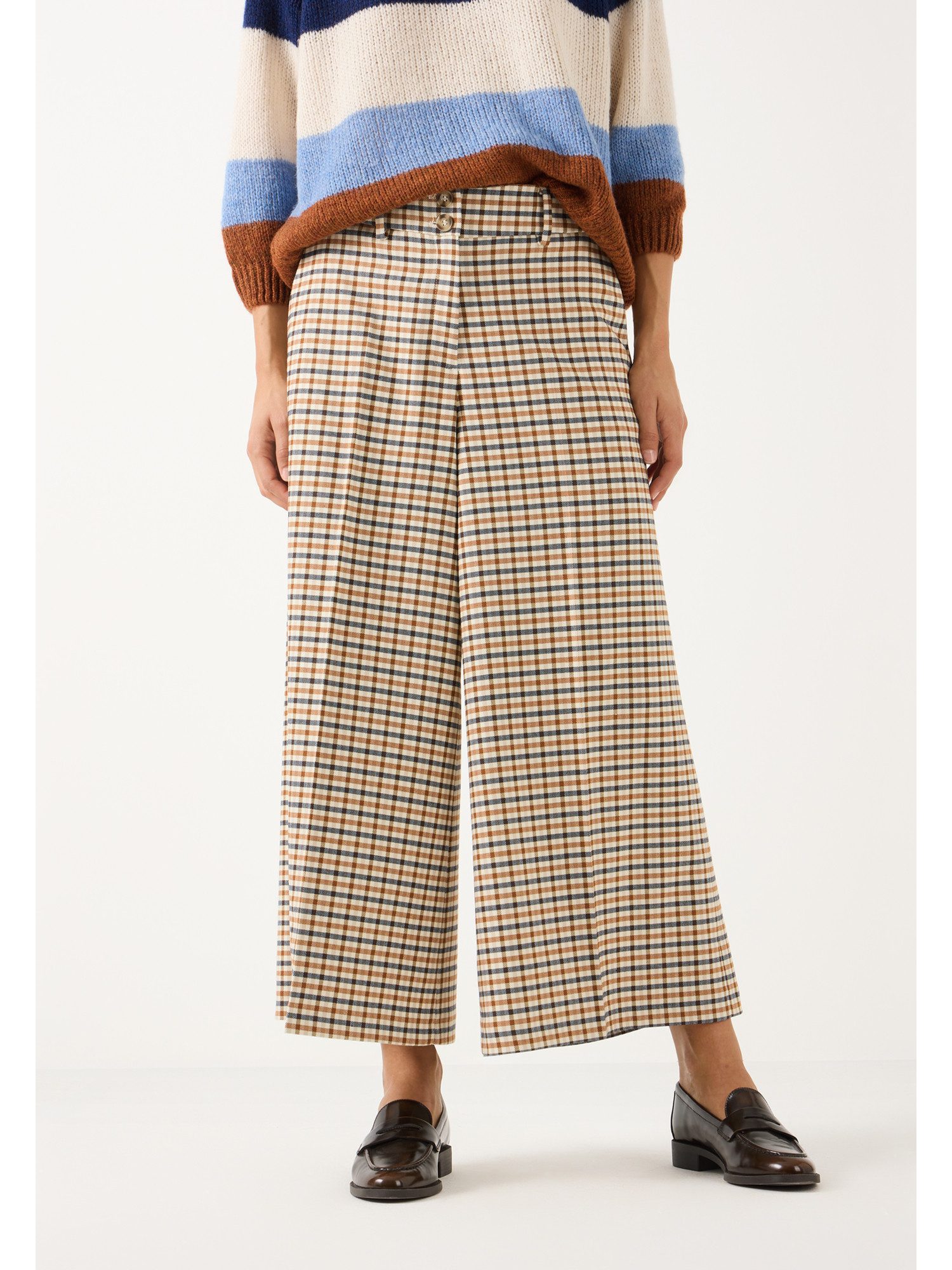 MORE&MORE Culotte stylishe, weite 7/8 Karo-Culotte