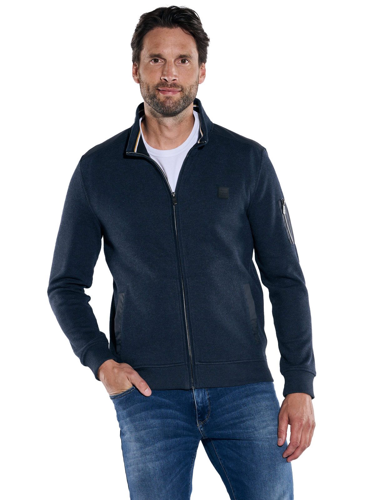 Engbers Herren Herren Sweatjacke Stehbund, Mittelblau, 39956