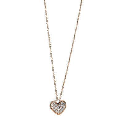 Vivance Kette mit Anhänger »Herz mit 19 Brillant Diamanten - 0,21 ct«, 585 Rotgold Gold Halskette Collier