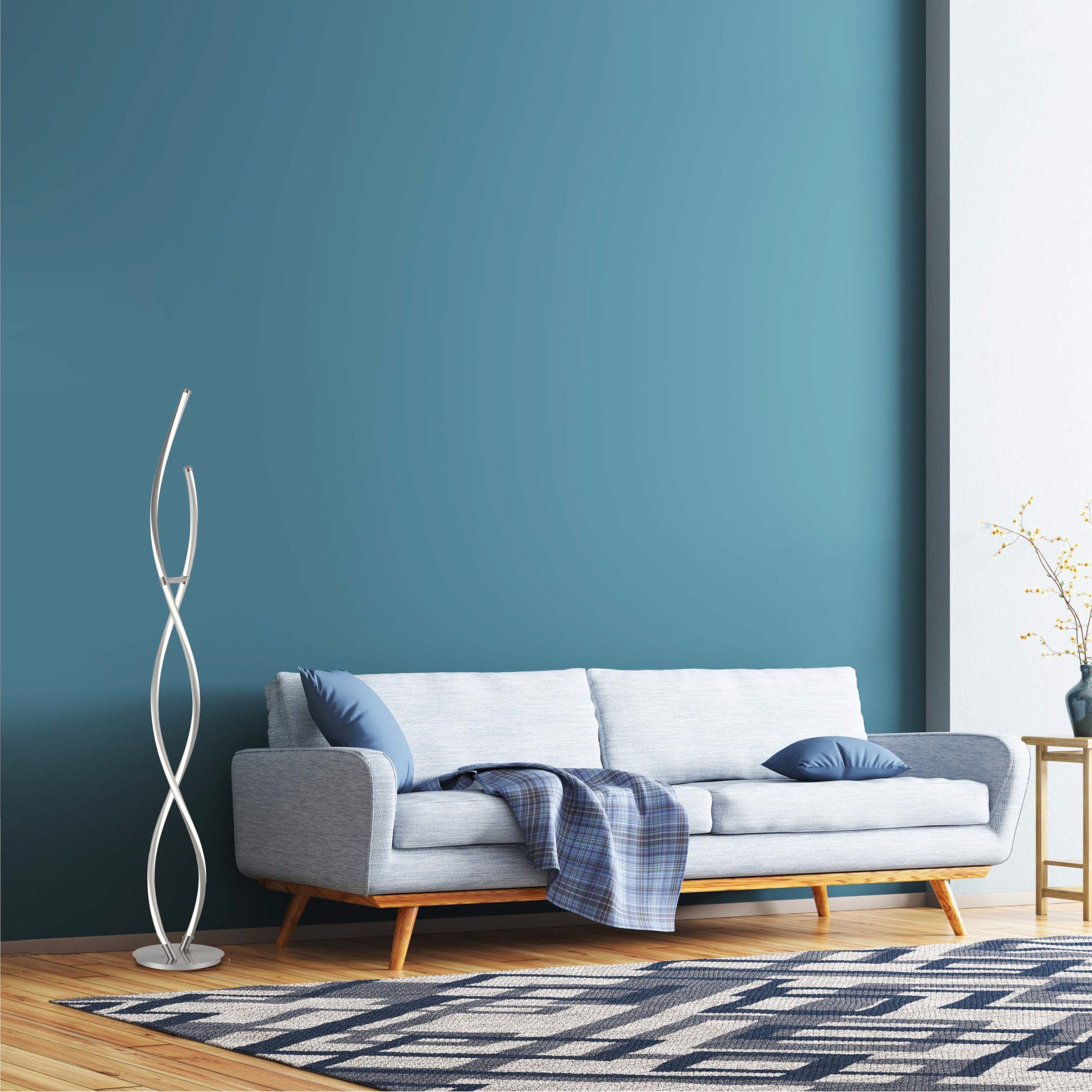 Paul Neuhaus Smarte LED-Leuchte LED Stehlampe gedreht Q - MALINA Smart Home, Smart Home, CCT-Farbtemperaturregelung, Dimmfunktion, Memoryfunktion, mit Leuchtmittel, Warmweiß bis Kaltweiß, Farbwechsel und dimmbar per Fernbedienung, Alexa