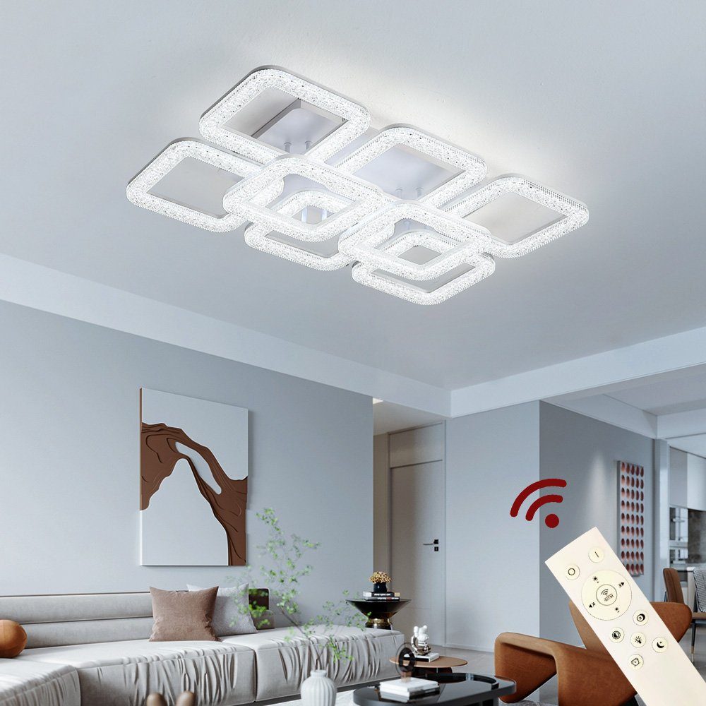 Euroton LED Deckenleuchte LED Deckenlampe Lampe Fernbedienung Lichtfarbe/Helligkeit einstellbar, LED fest integriert, mit Fernbedienung kaltweiß-neutalweiß -warmweiß, 7000k-3000k stufenlos einstellbar