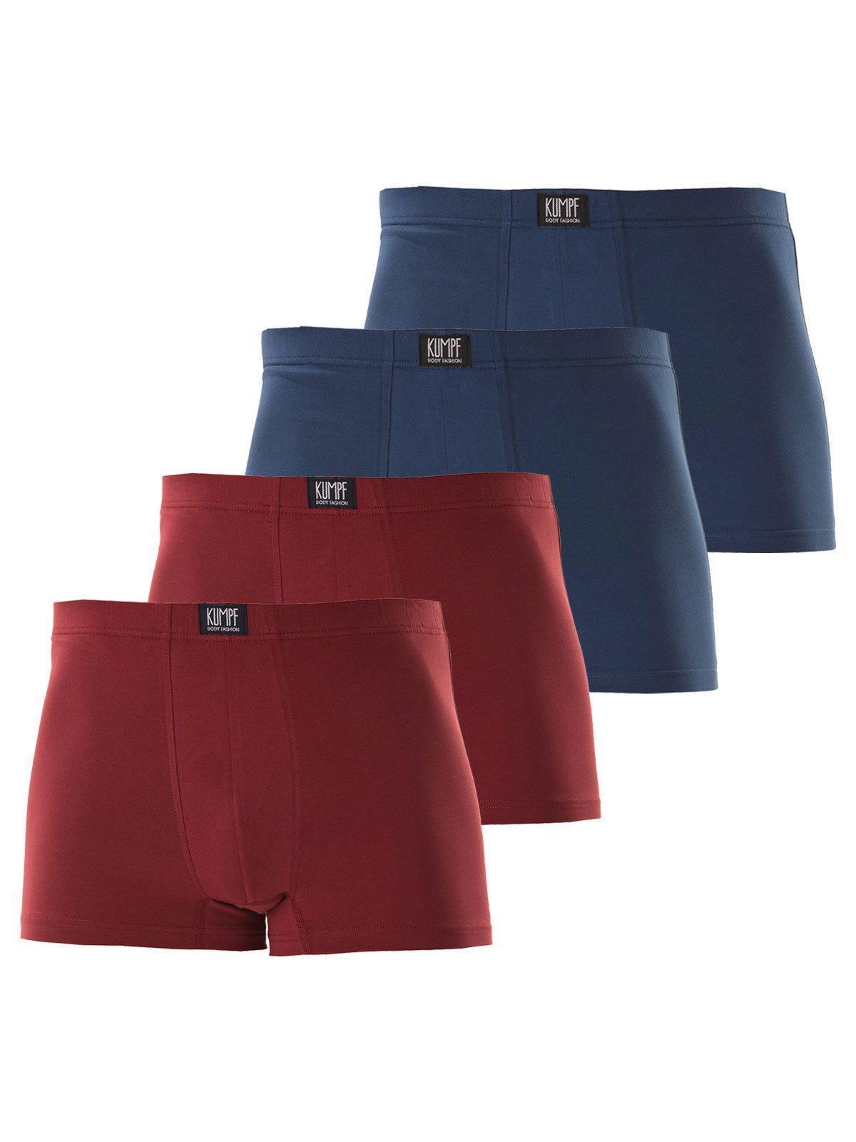 KUMPF Retro Pants 4er Sparpack Herren Pants Bio Cotton (Spar-Set, 4-St) hohe Markenqualität darkblue weinrot | Unterhosen
