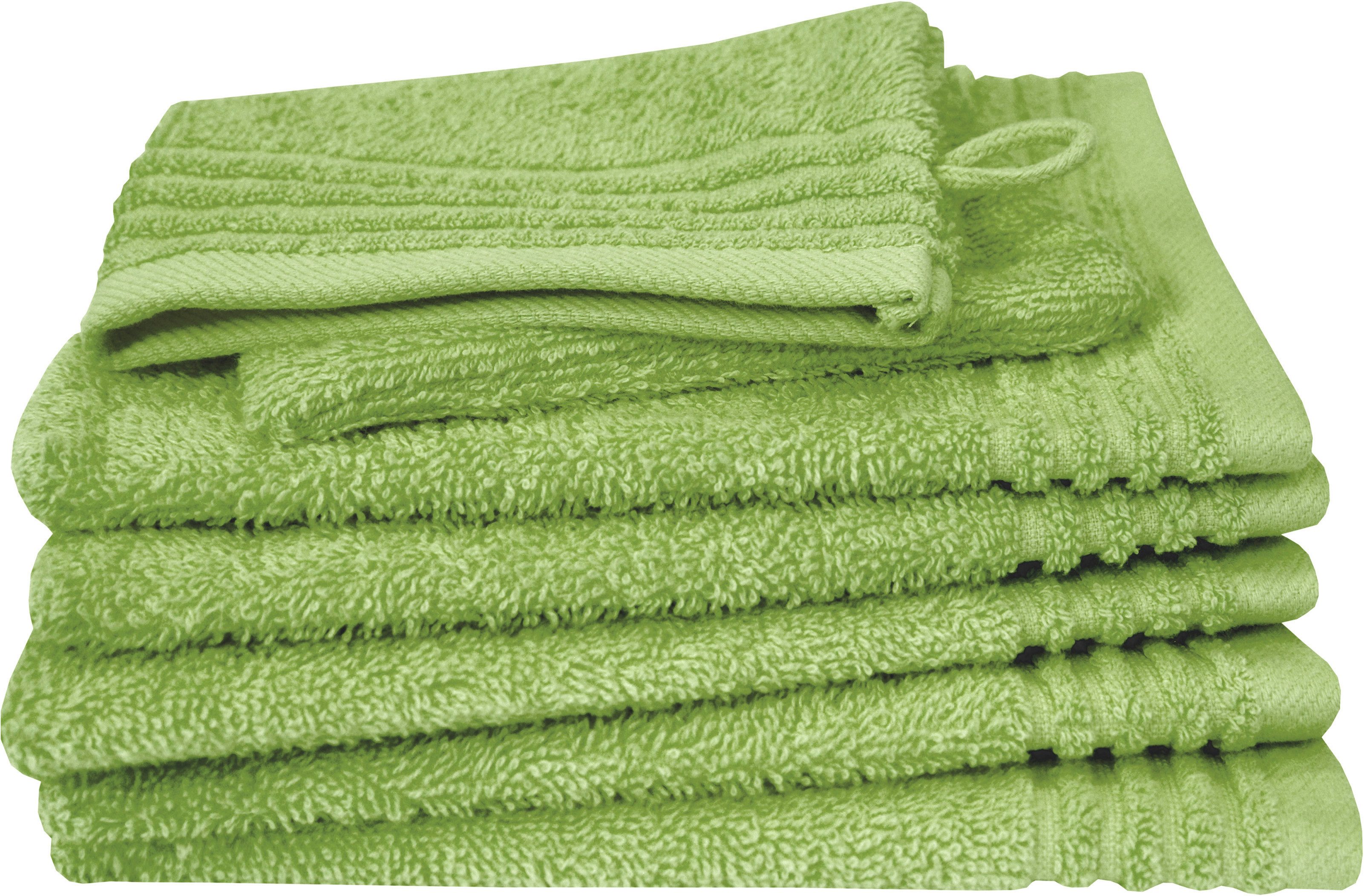Dyckhoff Waschhandschuh Waschhandschuh-Set BRILLANT 6-tlg., Baumwolle, 550 g/m², Frottier (Packung, 6-St), Baumwolle