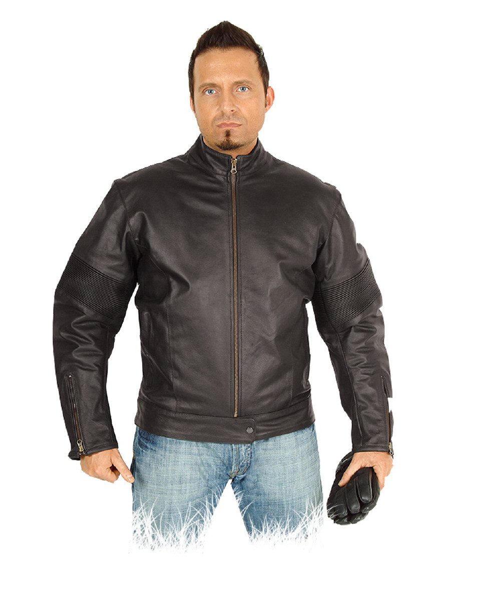 Fuente Leather Wears Lederjacke Bikerjacke & Motorrad Lederjacke Vintage Echtleder Braun Windabweisend, besonders robust
