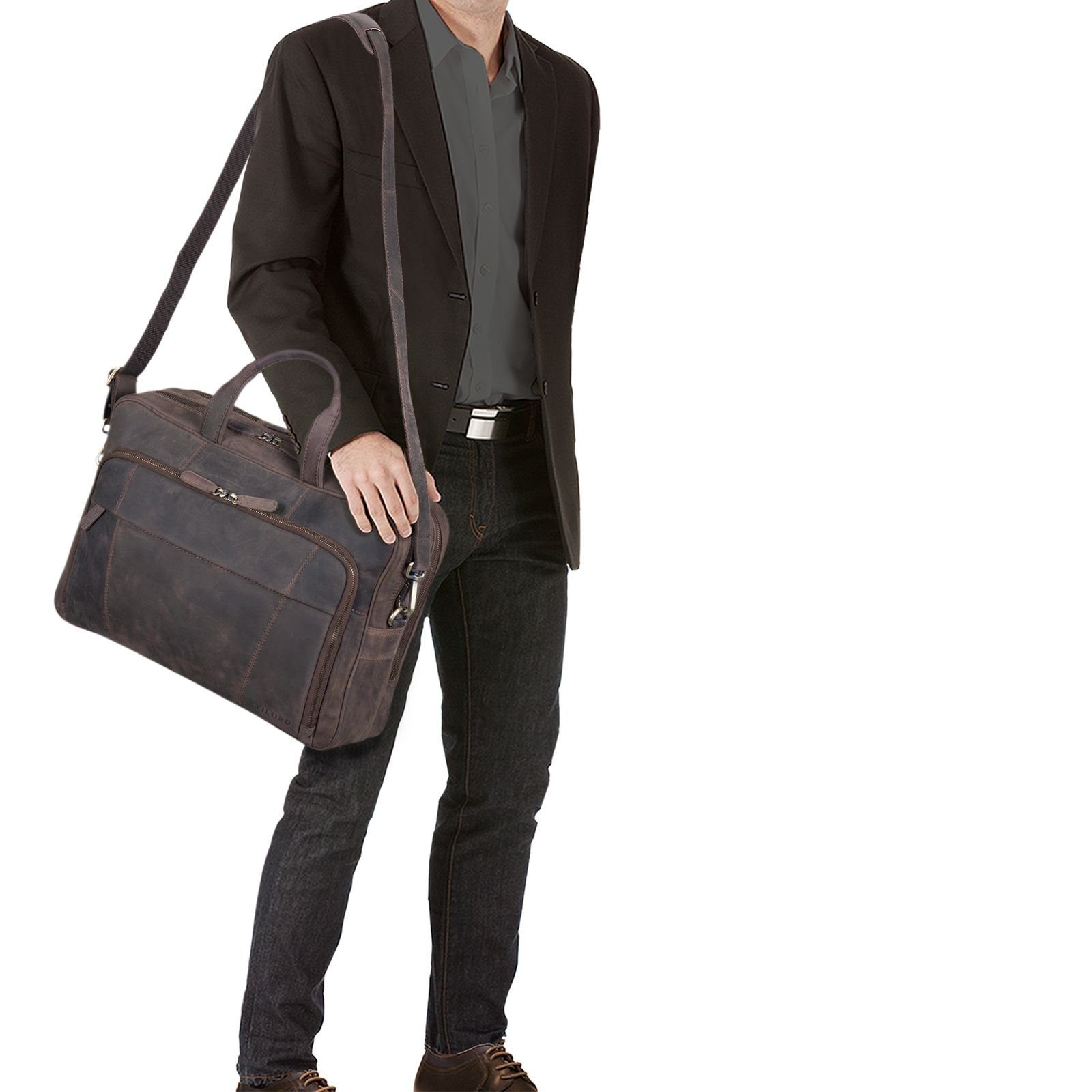 STILORD Laptoptasche "Jaron" Vintage Ledertasche Leder Herren Damen