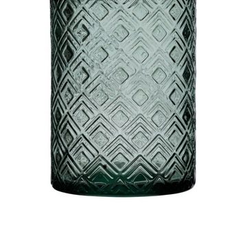 Bigbuy Dekovase Vase Recyceltes Glas grün 9 x 9 x 28 cm