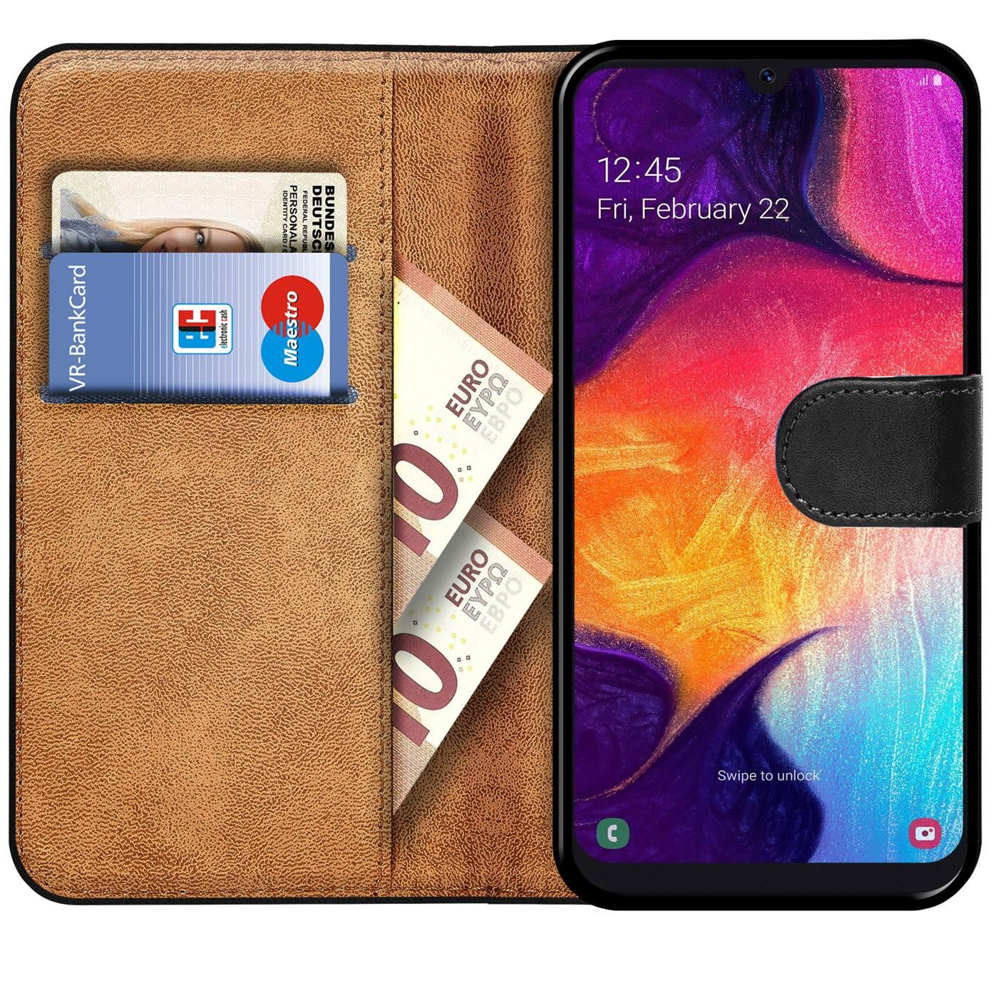CoolGadget Handyhülle Wallet Klapp Tasche Book Case für Samsung Galaxy A50 / A30s 6,4 Zoll, Hülle Klapphülle Flip Cover Etui Schutzhülle