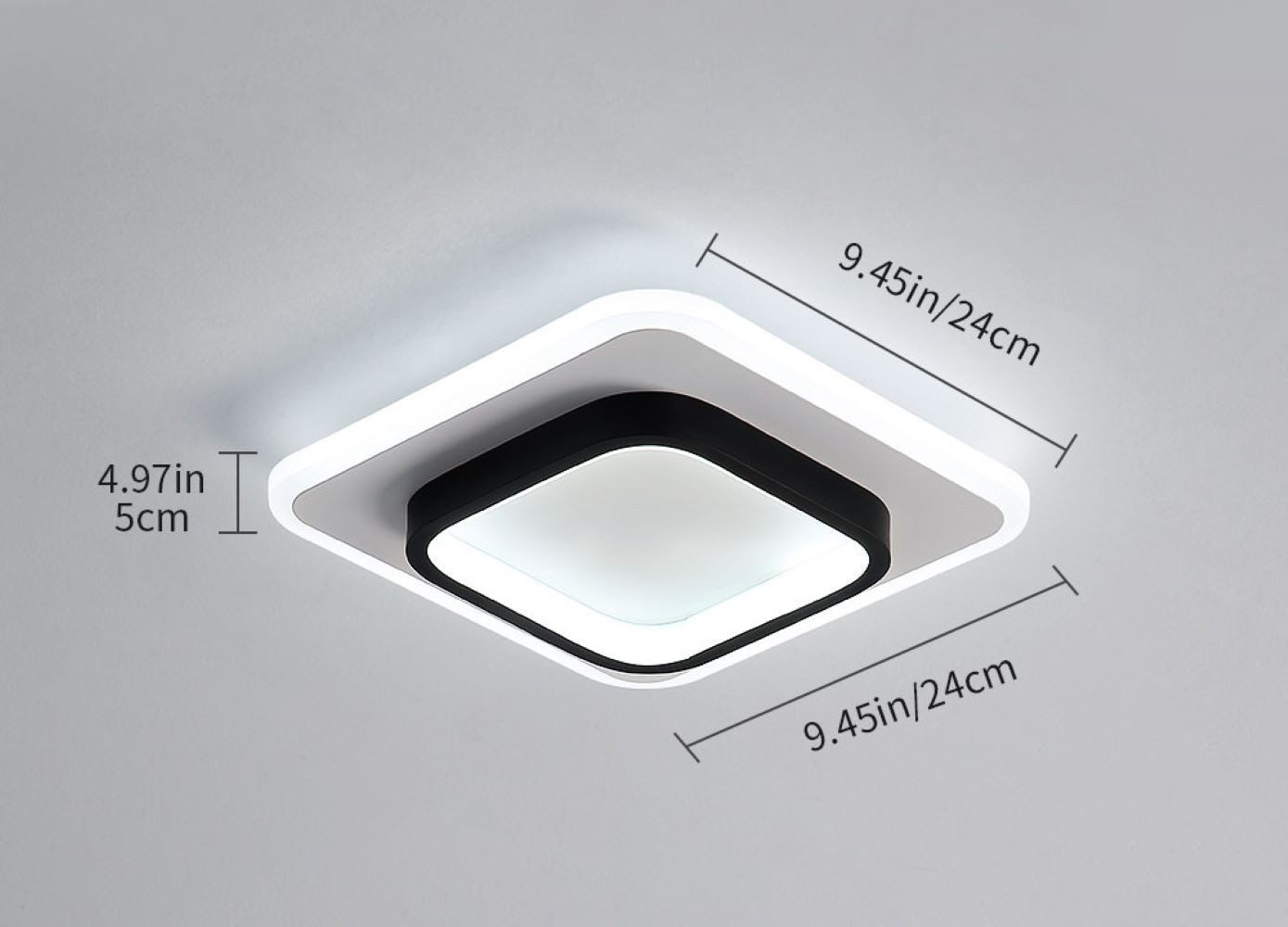 Goeco LED Deckenleuchte Quadrat-LED-Deckenleuchte 24cm - günstig online kaufen