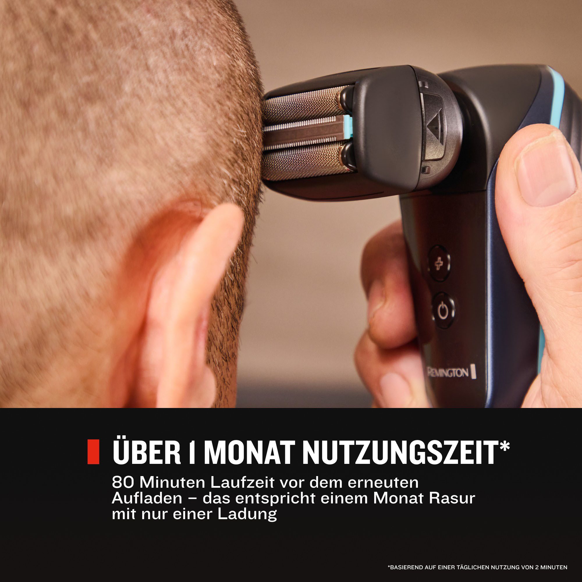 Remington Glatzen-Rasierer XF8000, Balder Head & Face Elektrorasierer für Nass-& Trockenrasur blau|schwarz