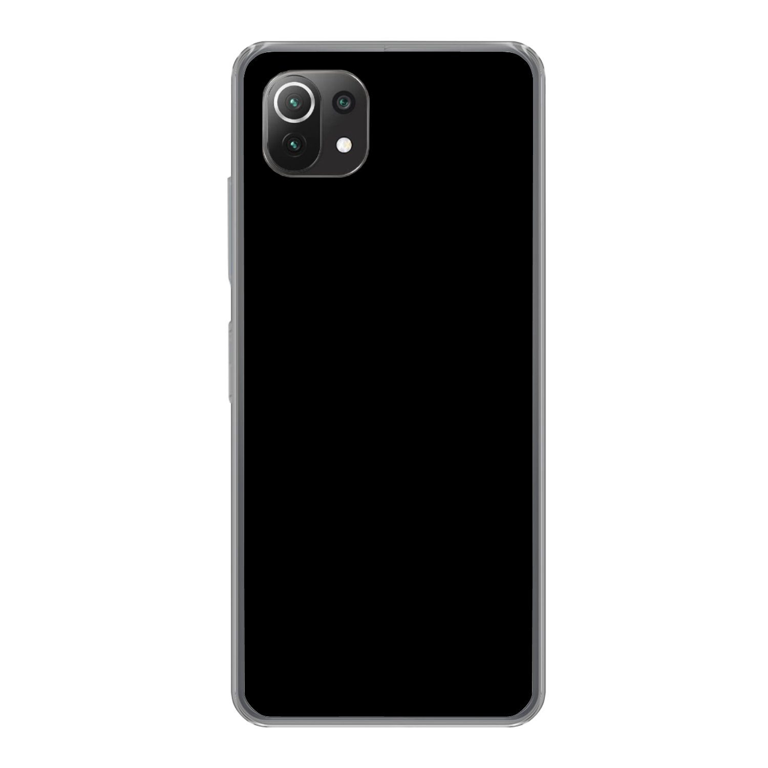 MuchoWow Handyhülle für Xiaomi Mi 11 Lite Schwarz - Einfarbig, Phone Case, Silikon, Schutzhülle Dünn