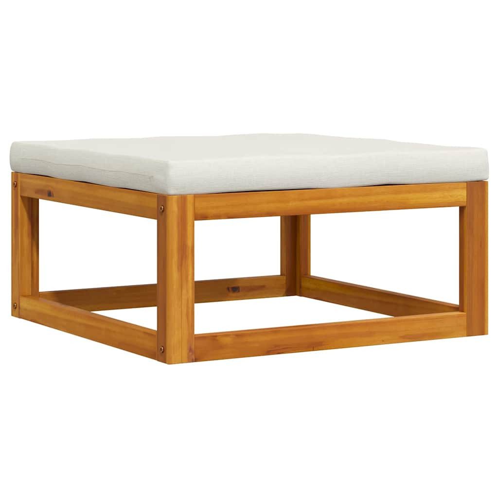 vidaXL Sofaelement Fußhocker mit Cremeweißem Polster Massivholz (1 St)
