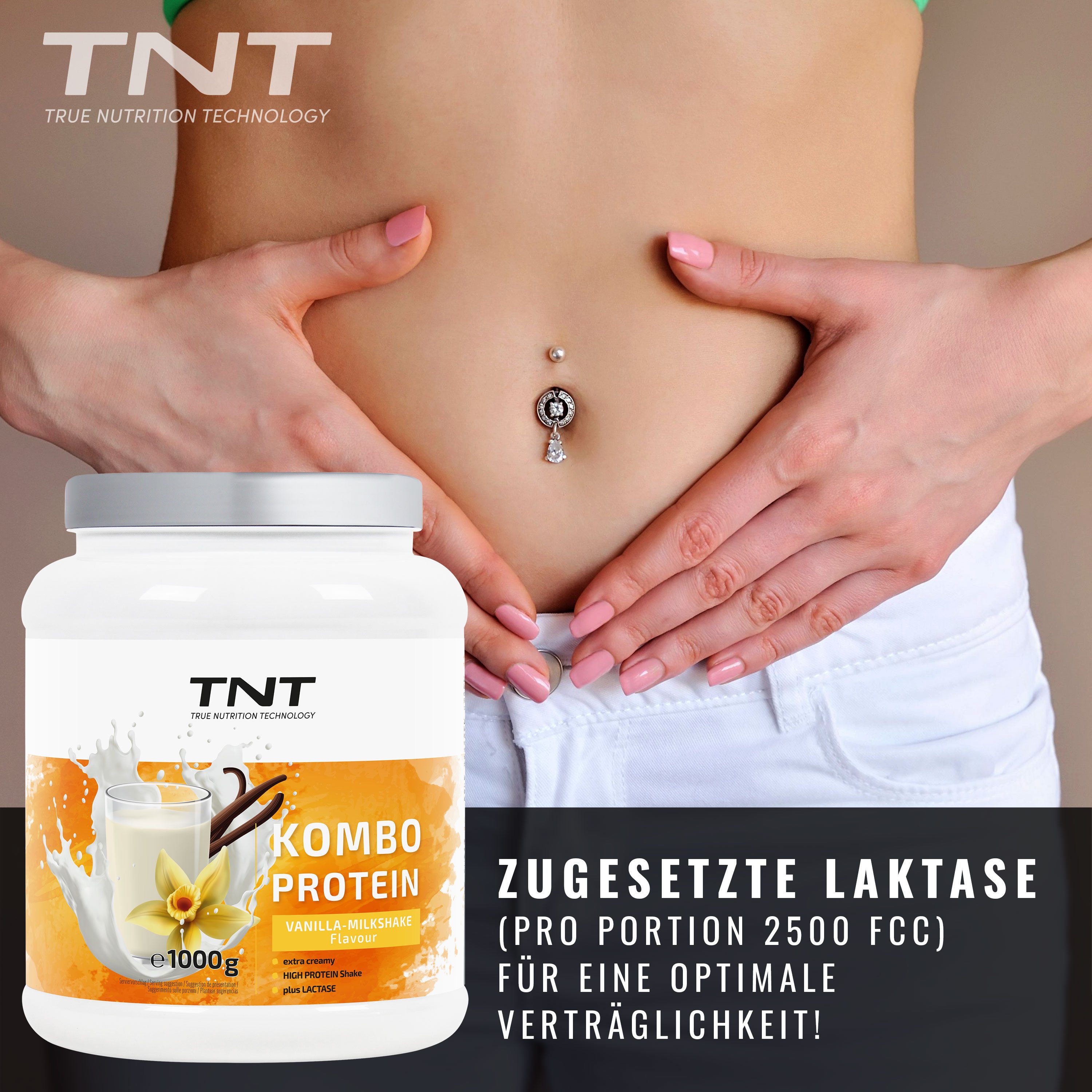TNT (True Nutrition Technology) Kombo Protein - Extra cremige Konsistenz - mit Flohsamenschalenpulver Pulver