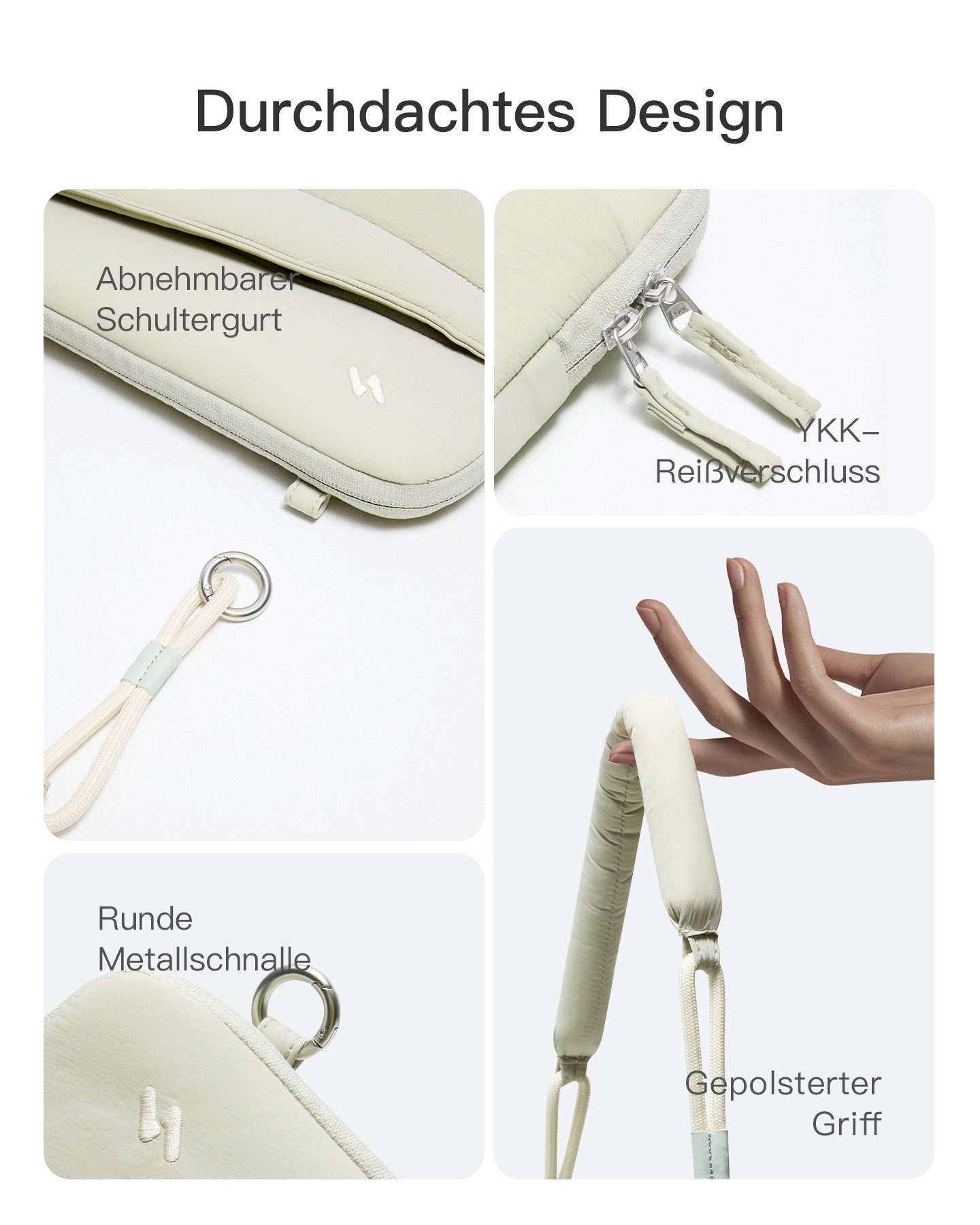Inateck Laptoptasche 360° Schützende Notebook Hülle, für 13-14 Zoll MacBook Pro/Air M5 M4