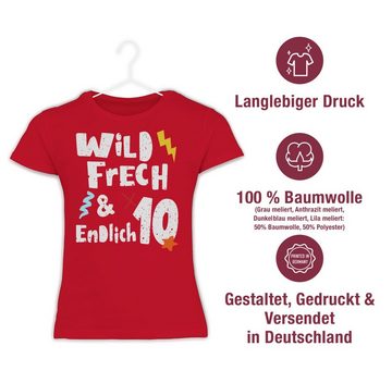 Shirtracer T-Shirt Wild frech und endlich 10 - Zehn Jahre Wunderbar 10. Geburtstag