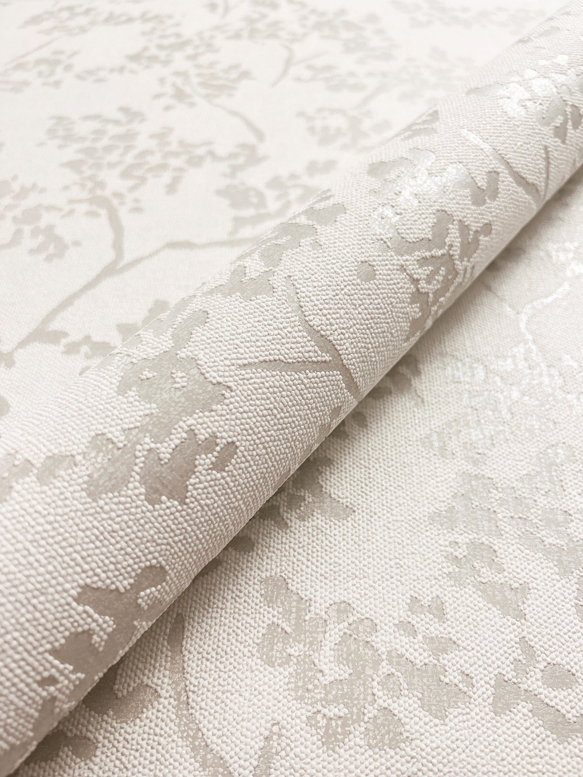 Newroom Vliestapete, Creme Tapete Floral Blumen günstig online kaufen