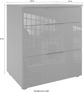 Wimex Nachtkommode Level36 C by fresh to go, mit Glaselementen auf der Front, soft-close Funktion, 54cm breit