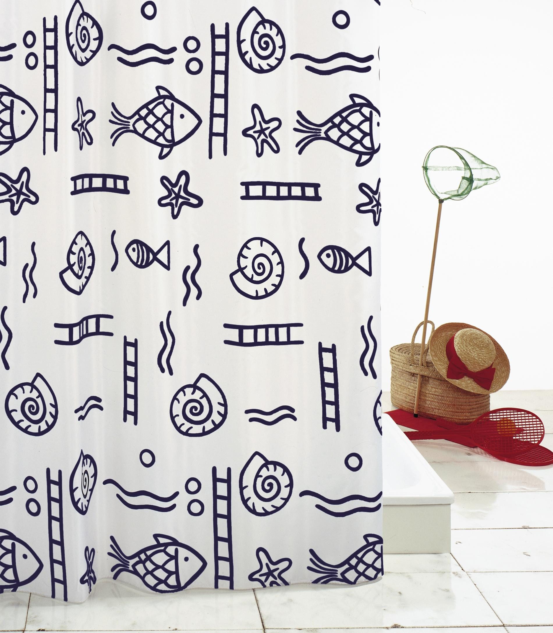 Ridder Duschvorhang Neptun blau Breite 120 cm günstig online kaufen