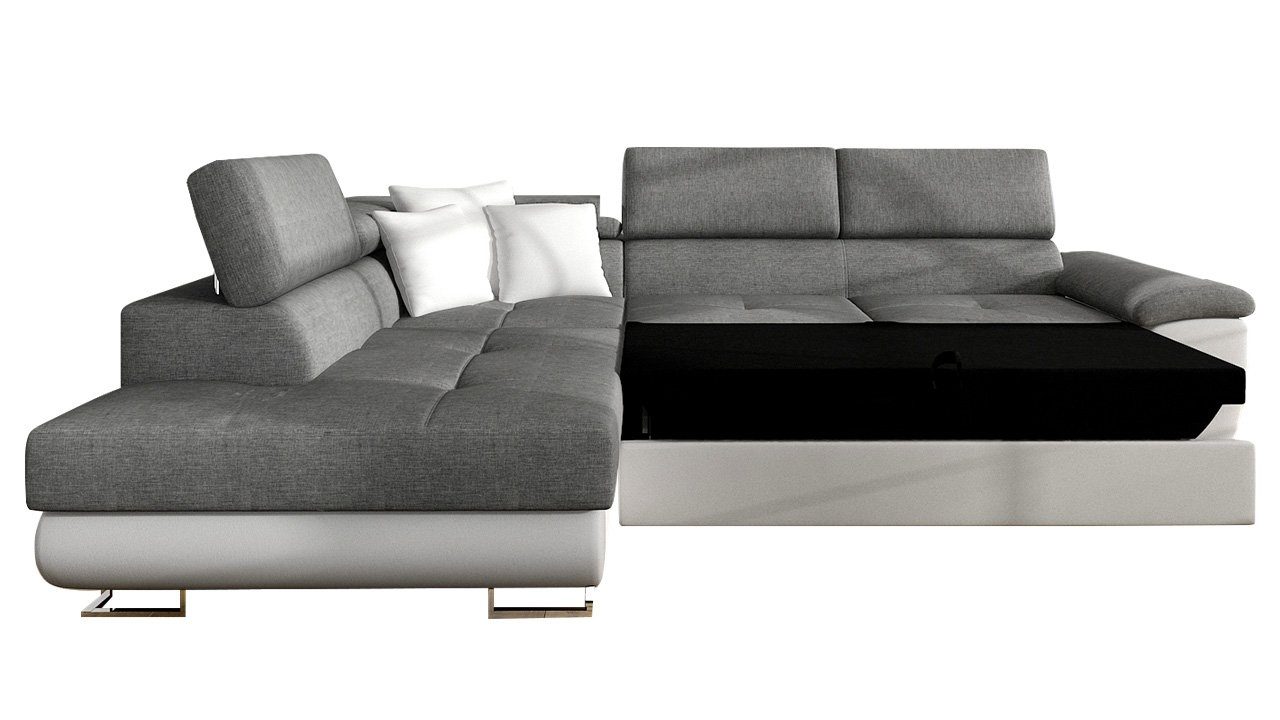 Polsterecke MIRJAN24 L-Form Kopfstützen, Cotere Bettkasten, und Ecksofa Einstellbare Schlaffunktion mit Premium, mit Sofa