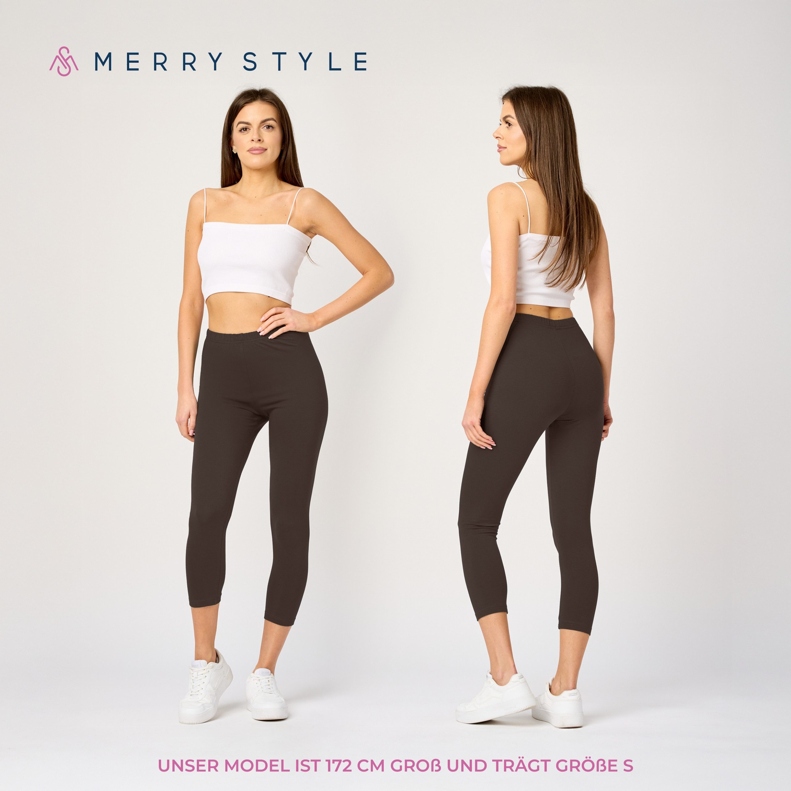 Merry Style Leggings Caprihose Damen 3/4 Hose MS10-199 (1-tlg) aus Baumwoll günstig online kaufen