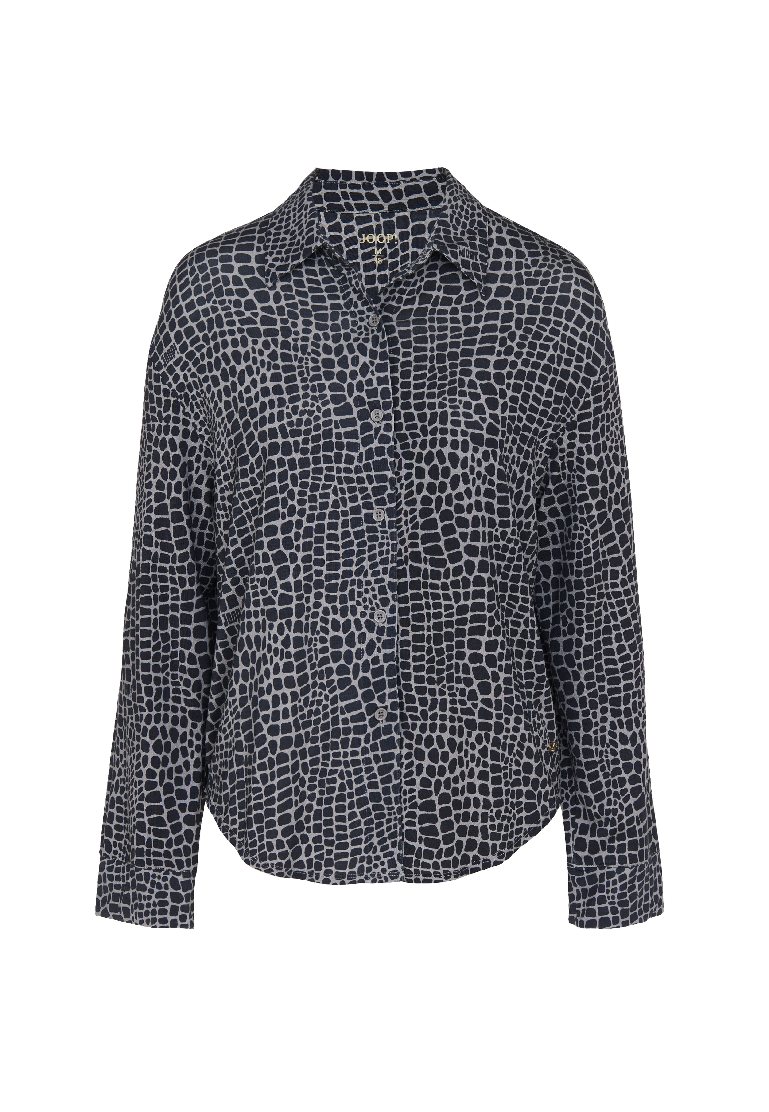 JOOP! Pyjamaoberteil Luxe Modal Printed langärmelig, Modal-Mix, Knöpfe