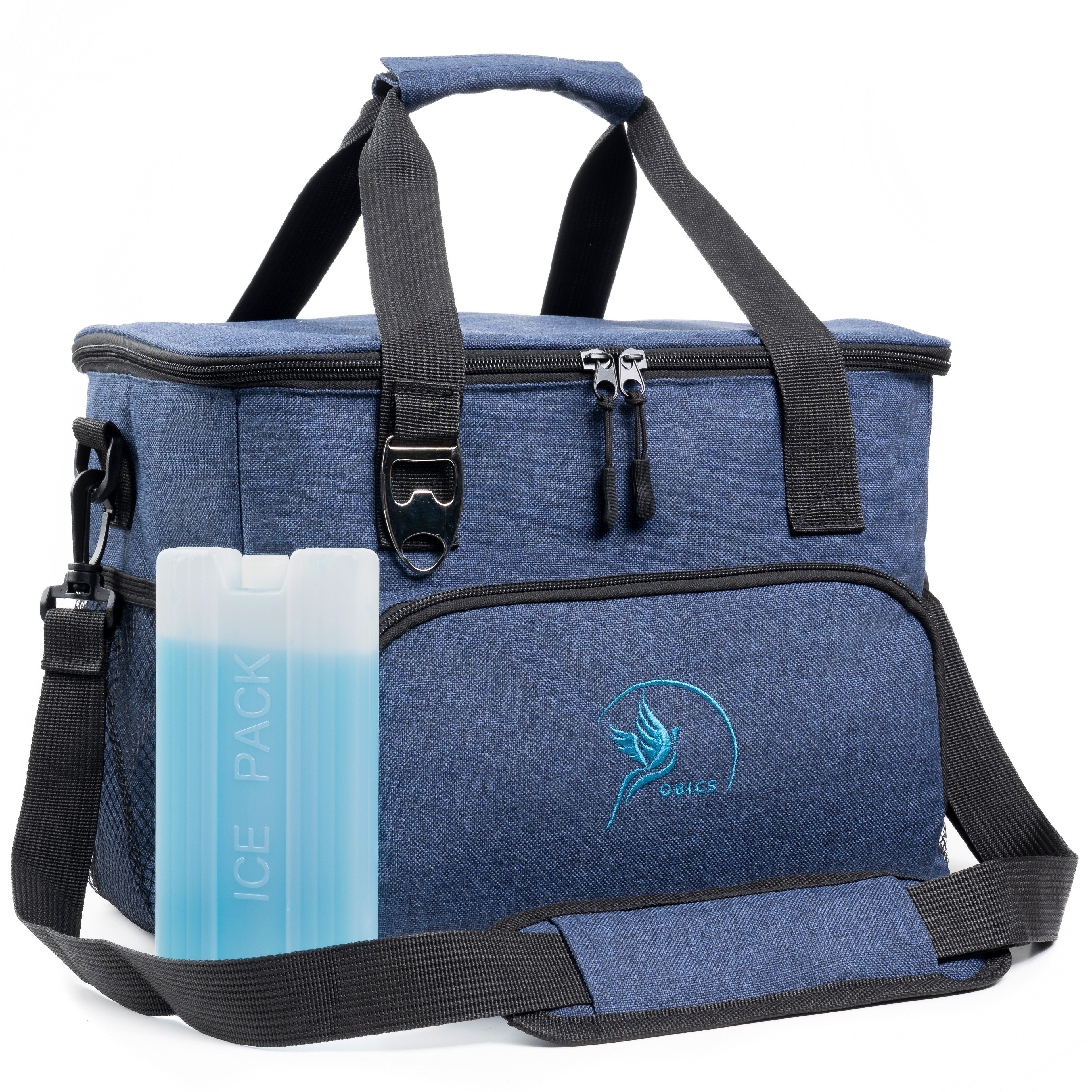 Obics Thermobehälter, (2-teilig), 20 Liter Kühltasche mit Kühlakku und integriertem Flaschenöffner
