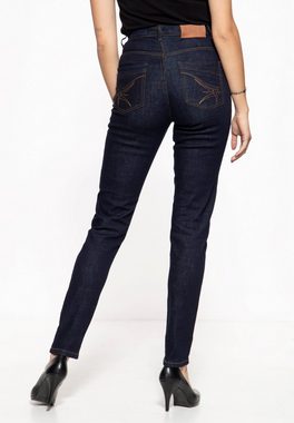 QueenKerosin Slim-fit-Jeans Mit Konrtrast Stickerei der Gesäßtaschen
