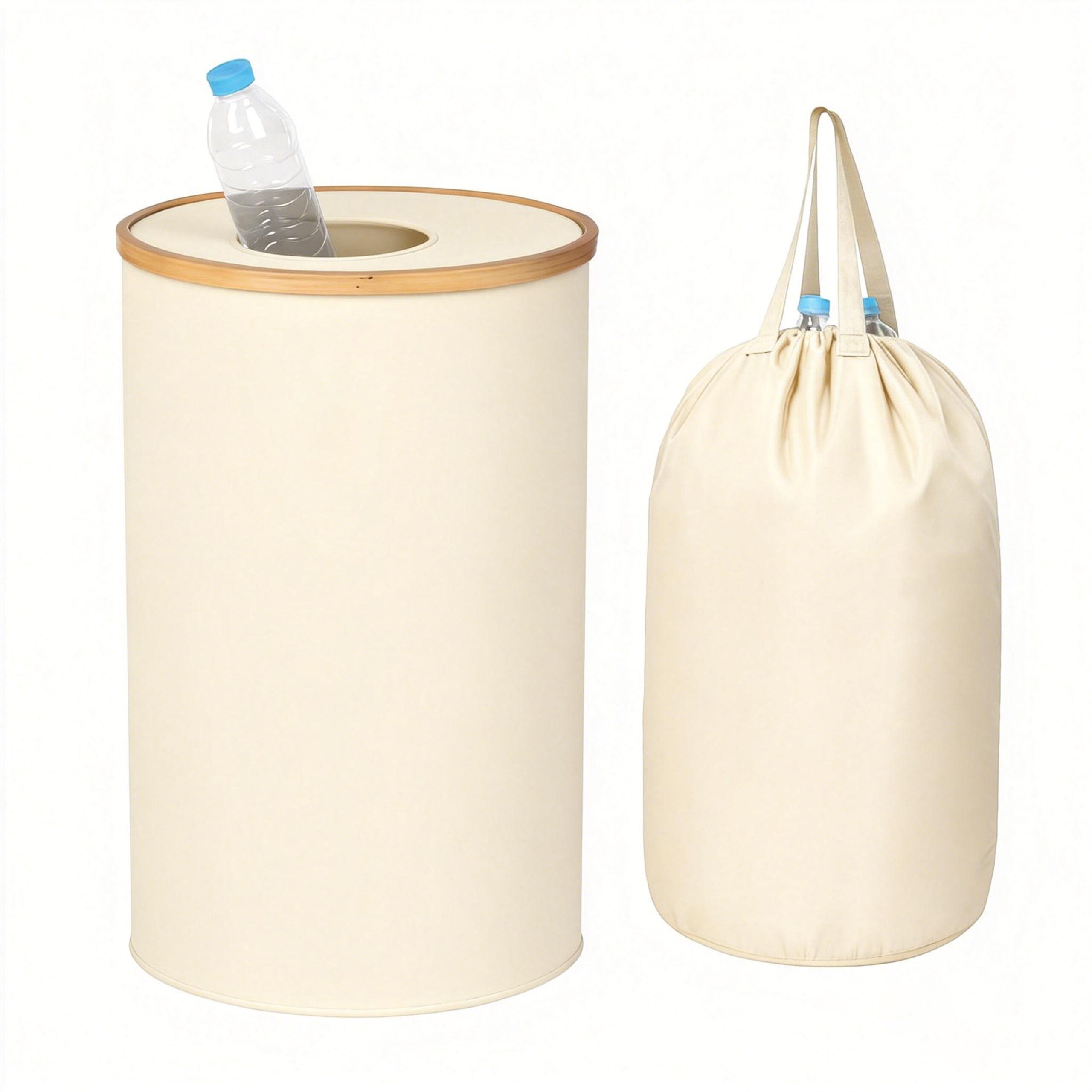 relaxdays Flaschensammler Pfandflaschen Sammelbehälter 100l (2 St), Beige