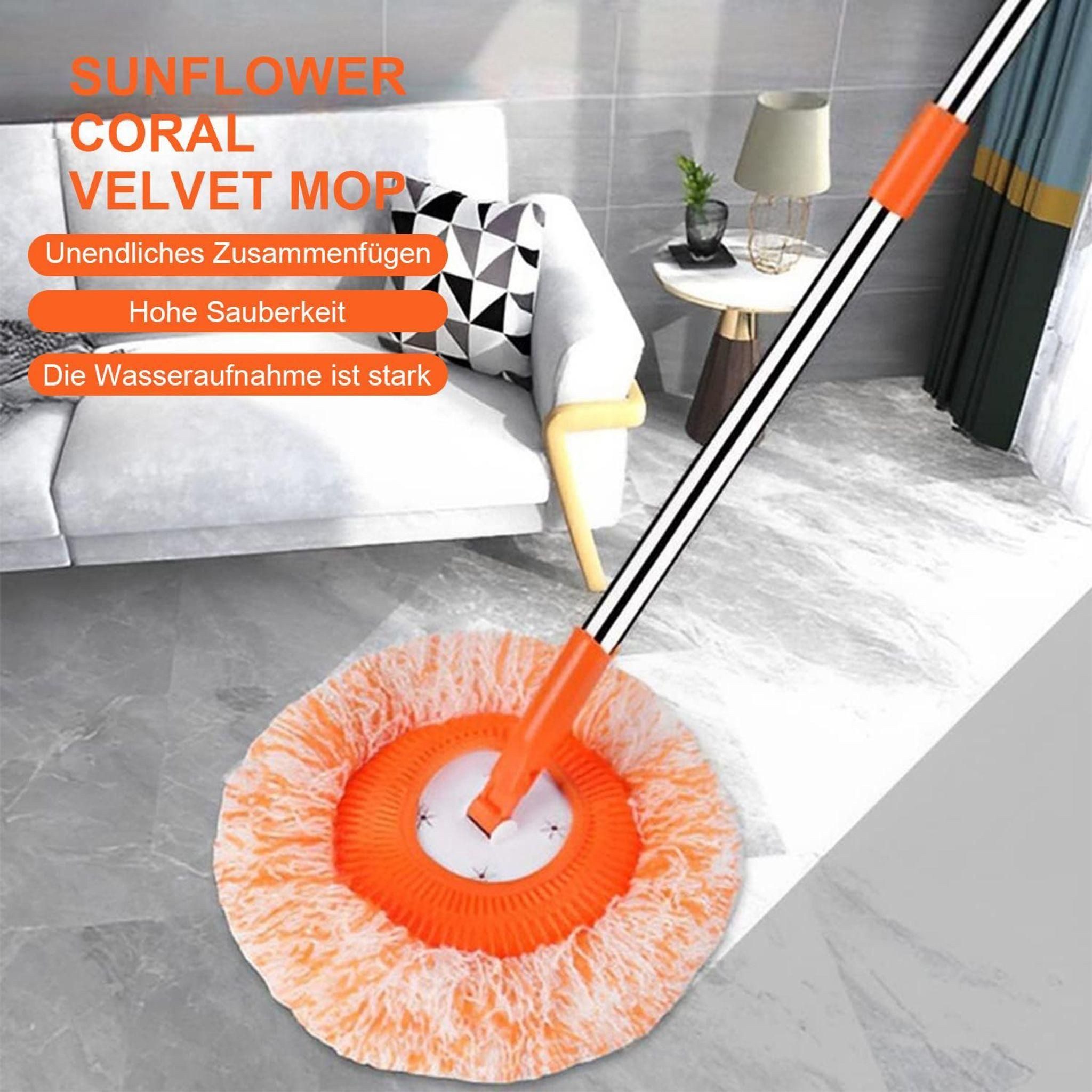 FELIXLEO 360° Wischmopp Set mit 3 Stielen & 3 Mikrofaser Moppköpfen Wischmopp-Ersatzkopf – Bild 5 von 5