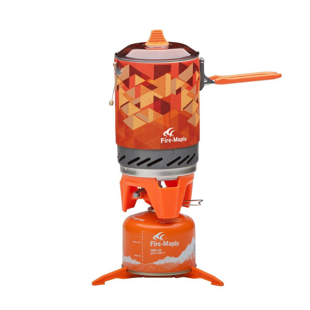 FireMaple Gaskocher Star X2 Orange Gaskocher-Set, (Packung, Einzelstück), Wärmezirkulation für 30% höhere Effizienz