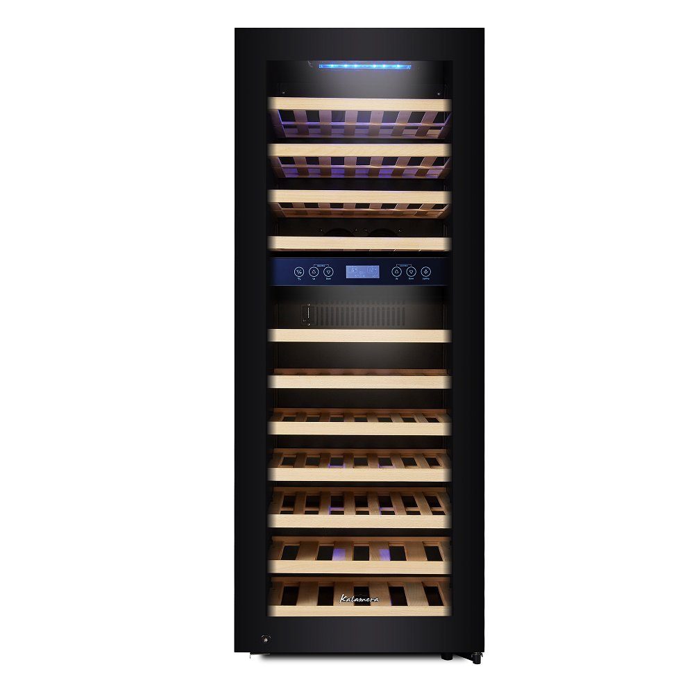 kalamera Weinkühlschrank KRC-200BFG, für 73 Standardflaschen á 0,75l,2 Zonen