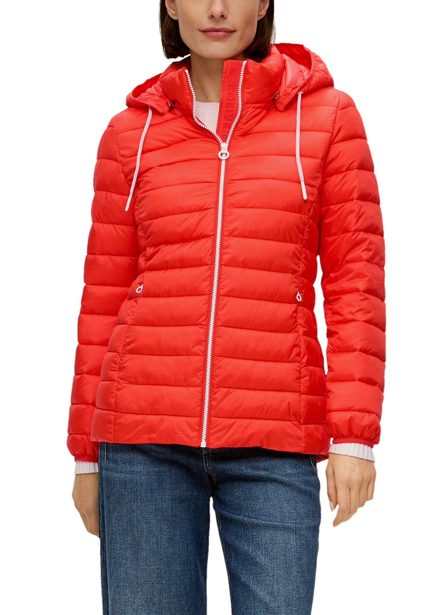 Outdoorjacke s.Oliver Leichte Steppjacke mit Kapuze in Orange