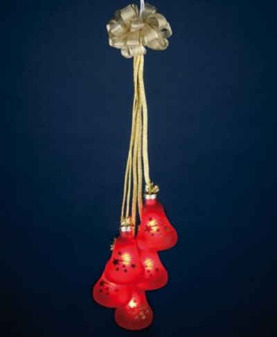 Hellum Dekokugel Beleuchtete Glasglocken mit goldenen Weihnachtsmotiven
