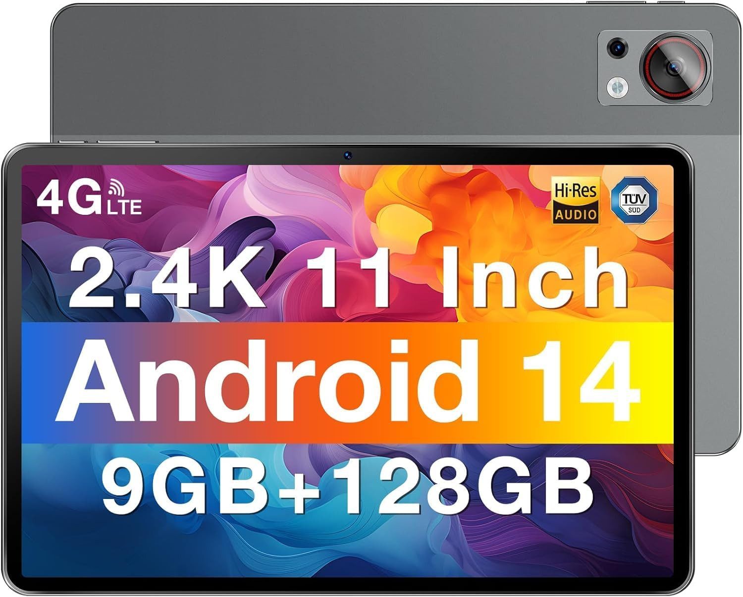 DOOGEE 9(4+5) GB RAM 8580mAh Akku Octa-Core-Prozessor Gaming Tablet (11", 128 GB, Android 14, Dual 4G LTE/5G WiFi, Ein leistungsstarker Begleiter für Arbeit, Unterhaltung und mehr)