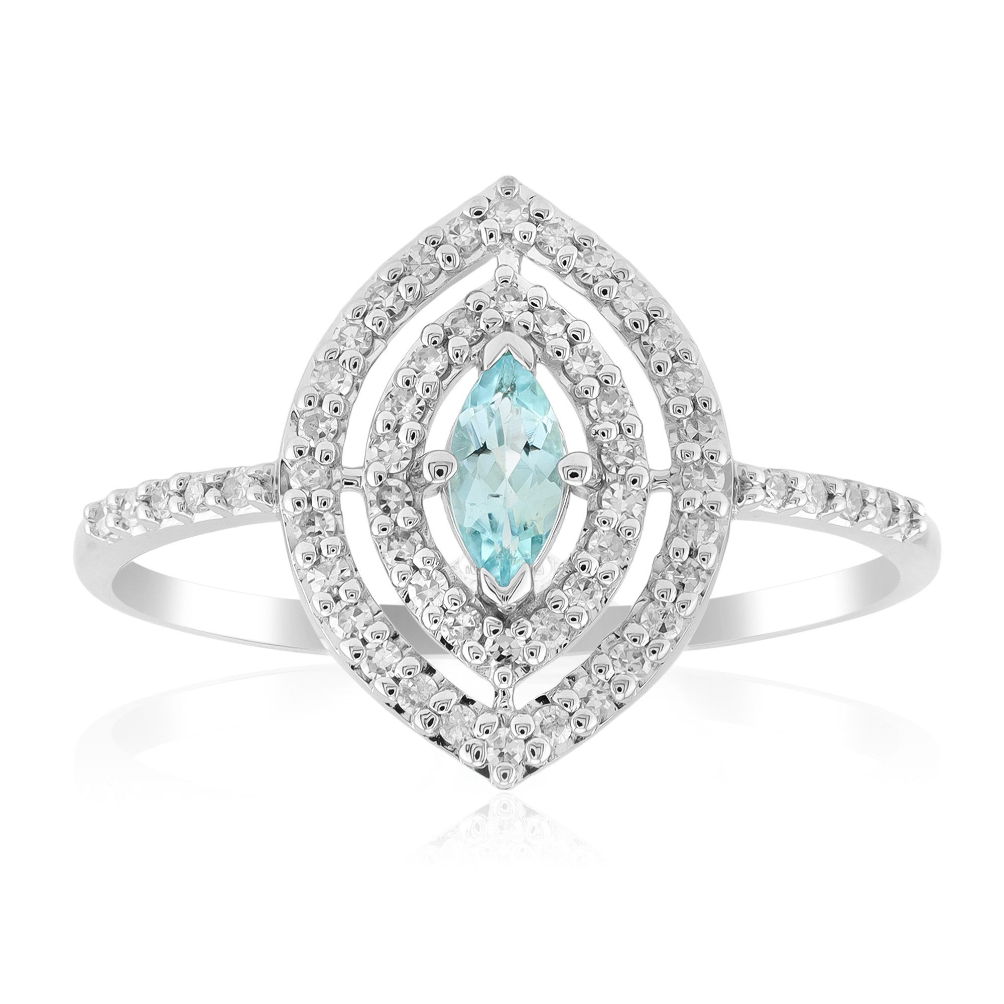 Cavill Diamantring Cavill Weißgold 14K Paraiba-Turmalin 0,19 ct mit Diamanten (1-tlg)