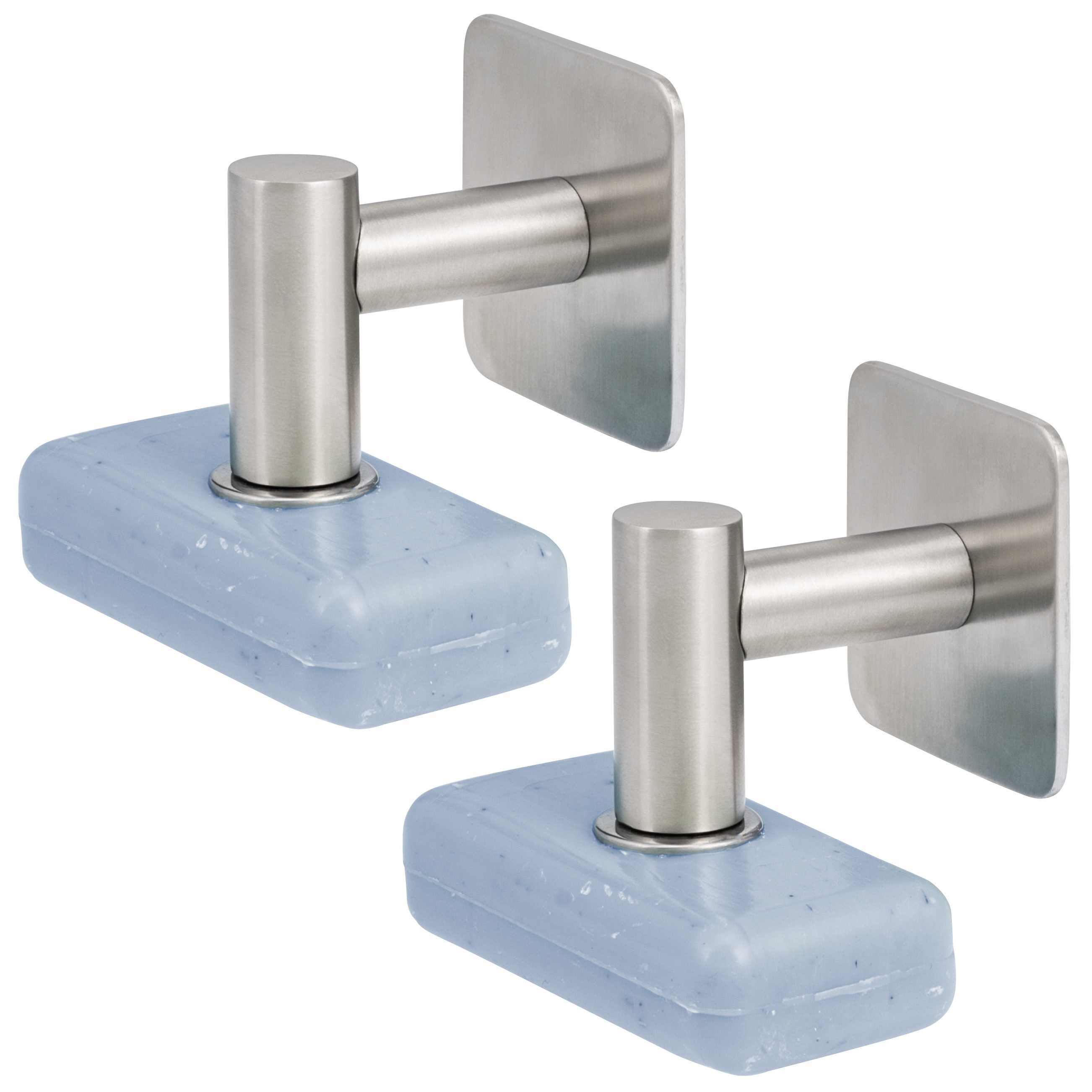 bremermann Seifenhalter matt, 2er-Set mit Magnet - frei hängende Seife, Breite: 5,7 cm, 2-St.