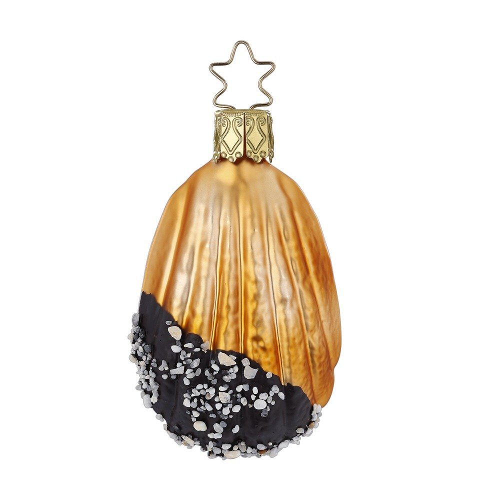 INGE-GLAS® Christbaumschmuck, Christbaumschmuck Glas Madeleine Gebäck 7cm Kupfer / Schokobraun