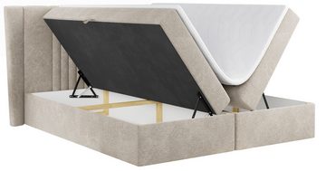 MKS MEBLE Boxspringbett SEDICO, Doppelbett mit Multipocket-Matratze - Modern Bett
