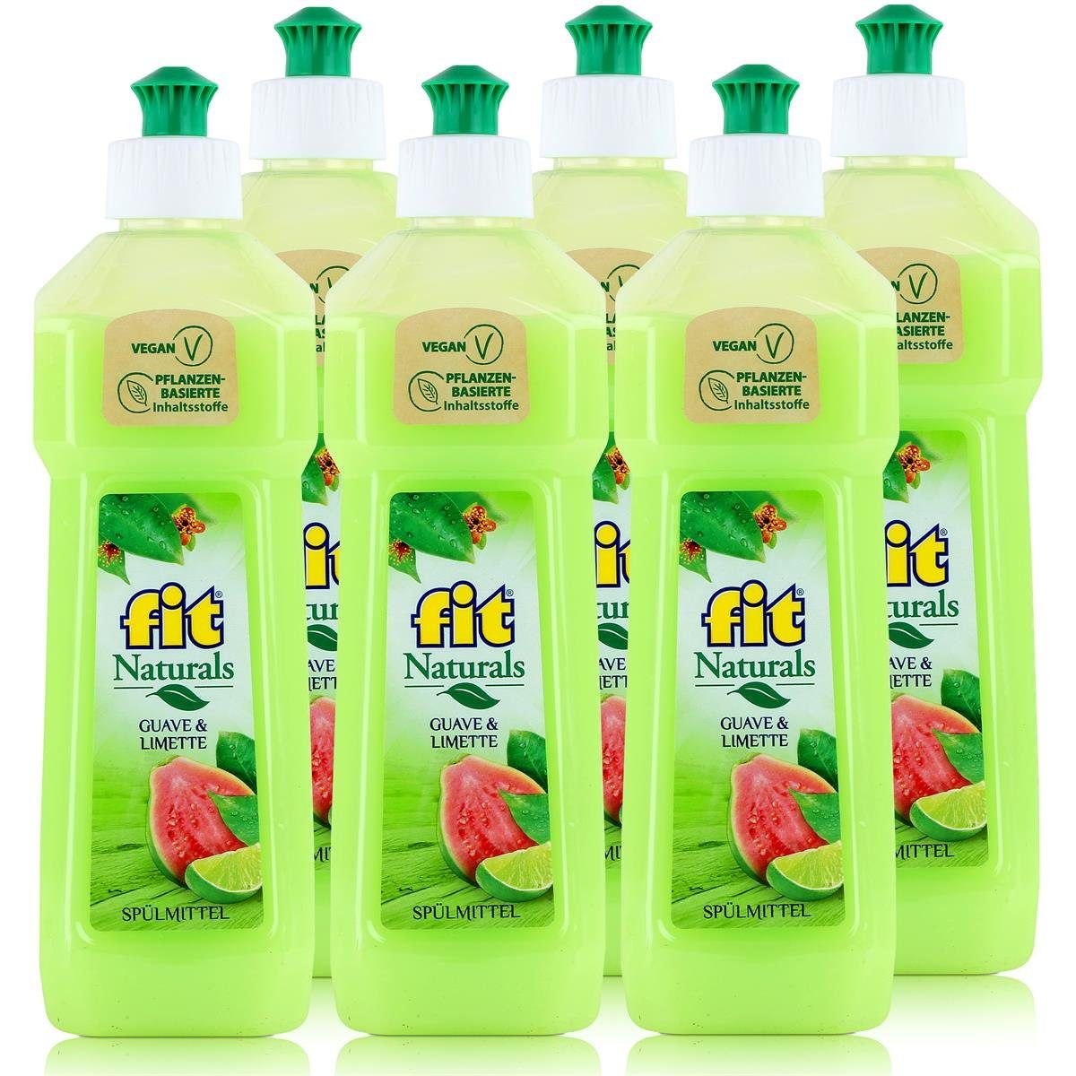 FIT fit Spülmittel Guave & Limette 500ml - Schont die Hände (6er Pack) Geschirrspülmittel
