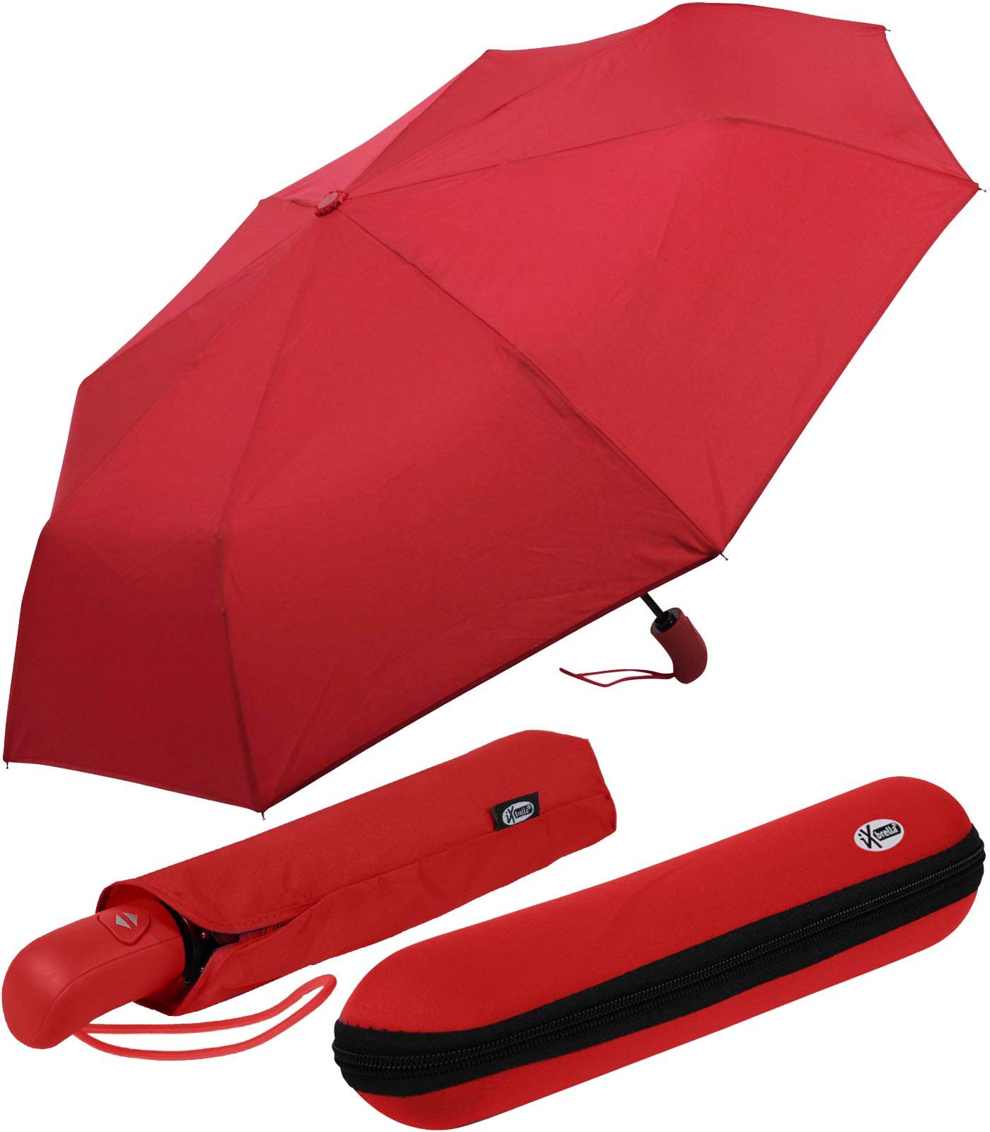 iX-brella Taschenregenschirm First Class im Etui - mit Auf-Zu-Automatik, groß, stabil, in vielen Farben