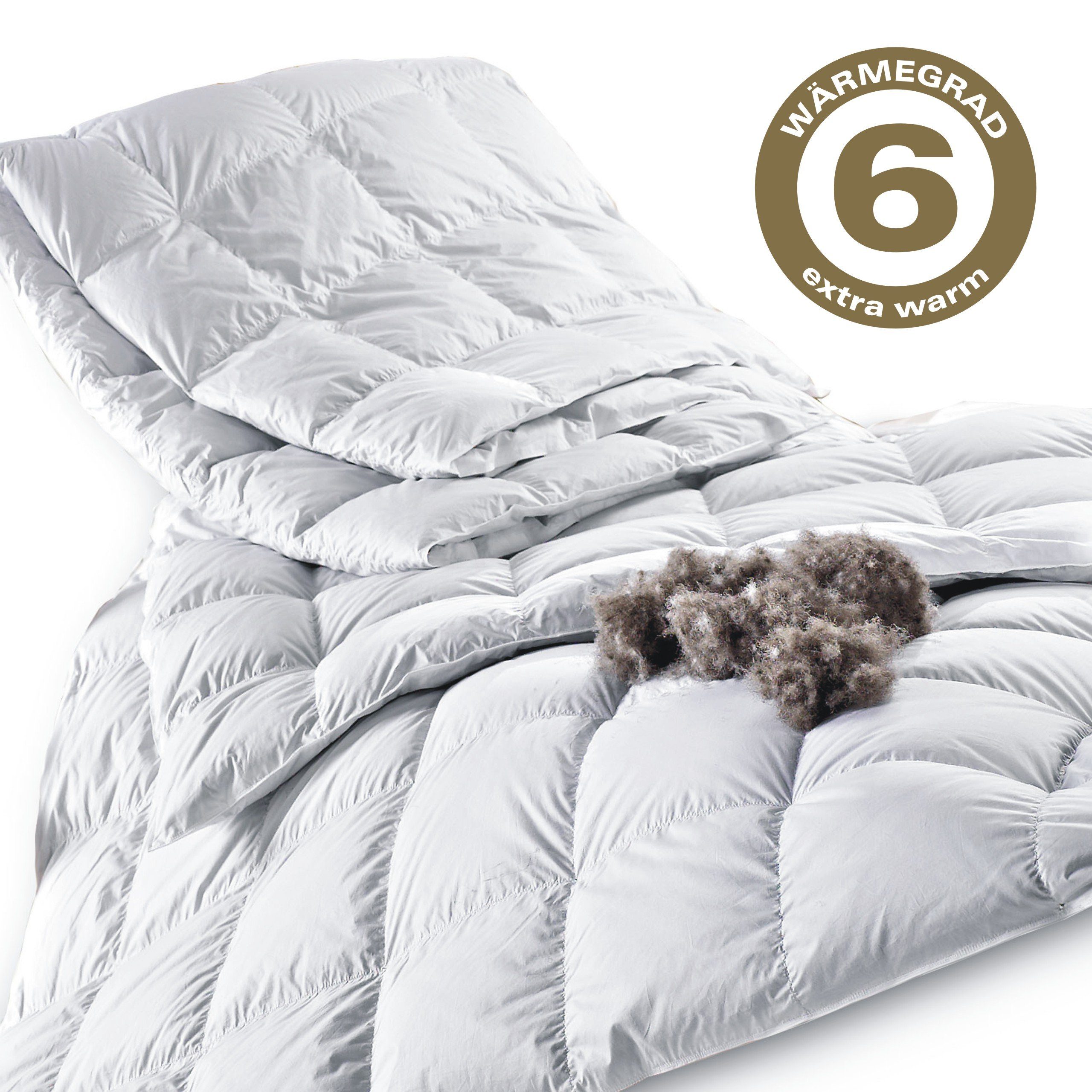 Königin der Nacht Daunenbettdecke ORIGINAL EIDERDAUNEN Winterdecke (Wärmegrad 6), Füllung: 100% Eiderdaunen, für Allergiker geeignet