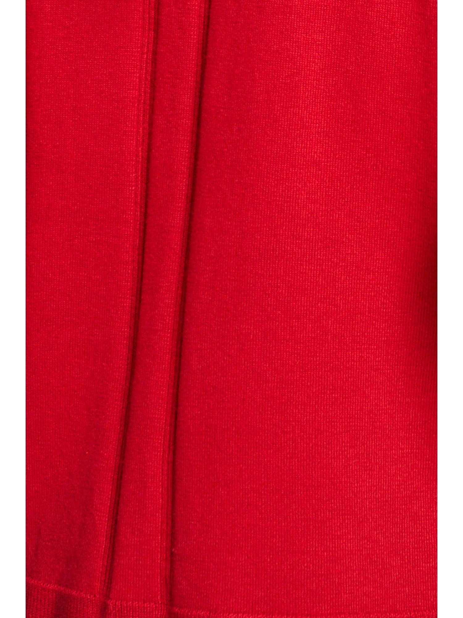 Esprit Strickjacke DARK Cardigan RED V-Ausschnitt mit (1-tlg)