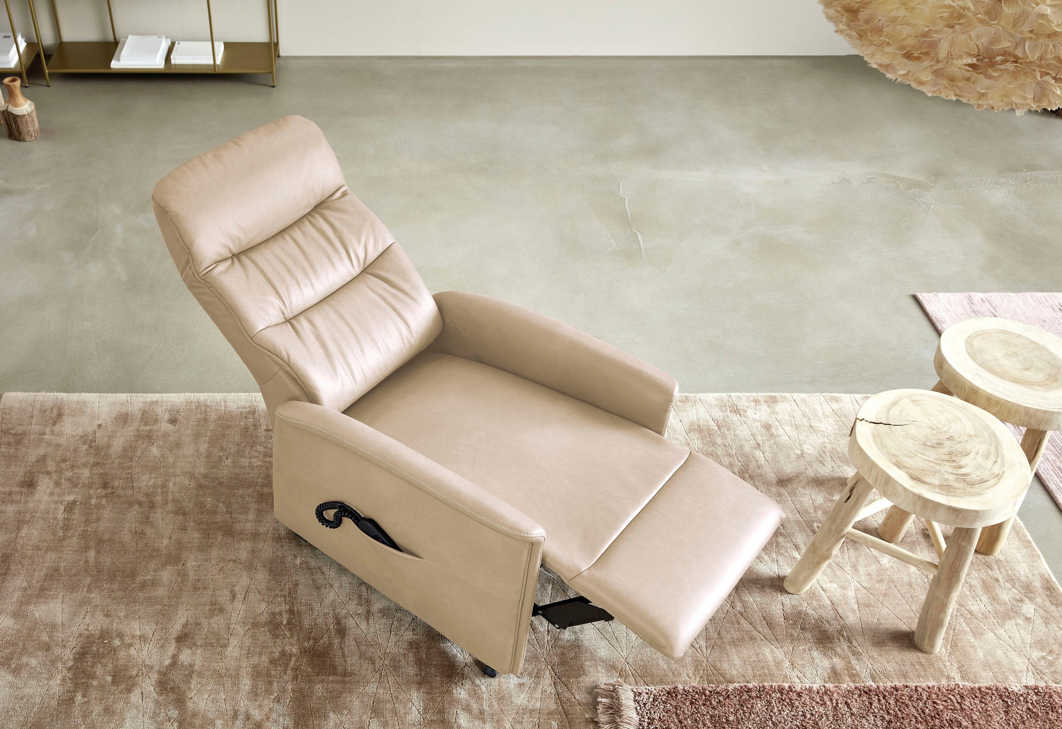 Relaxsessel himolla Sitzhöhen, 9051, 3 manuell oder himolla elektrisch verstellbar, Aufstehhilfe in