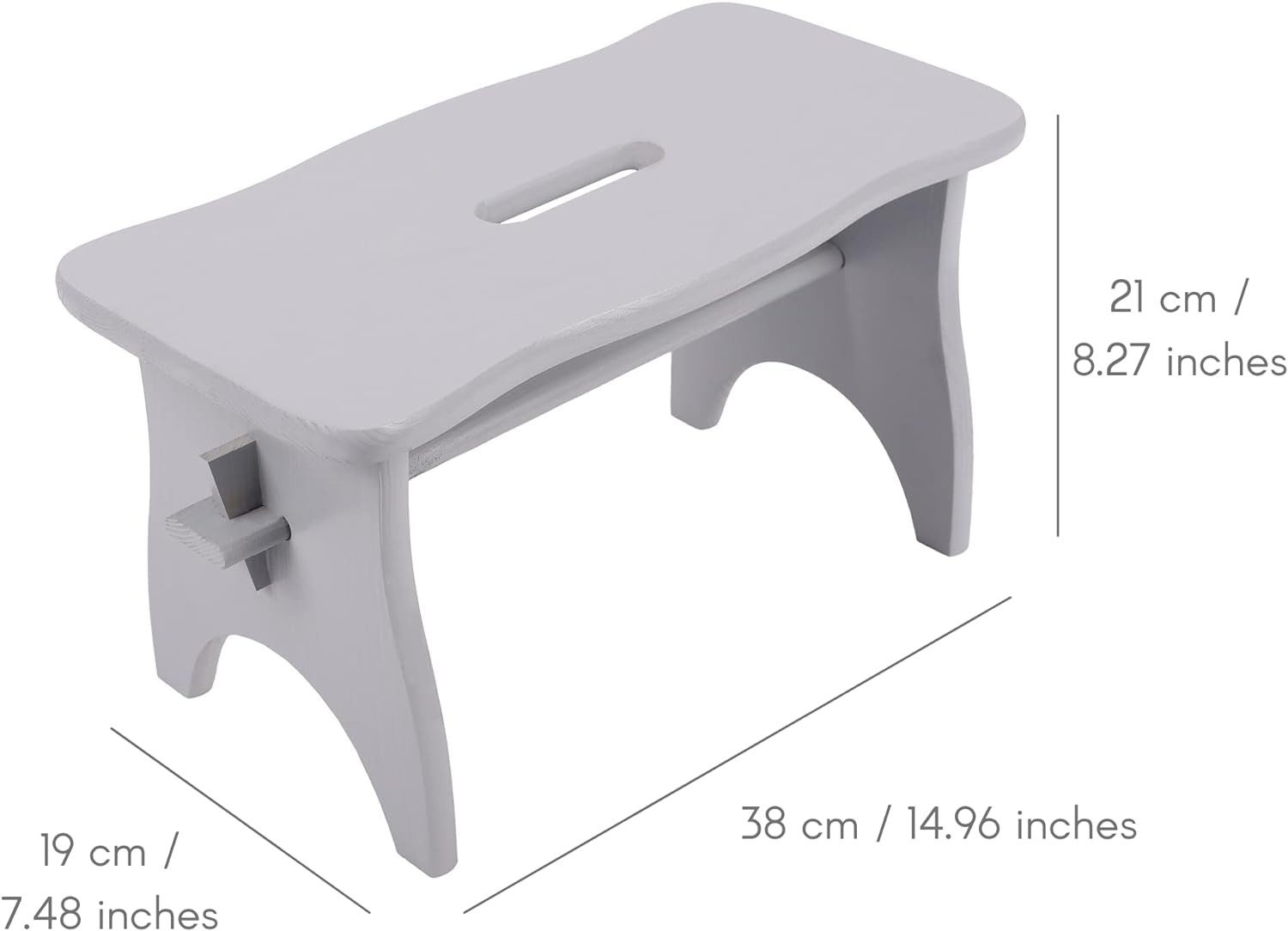 Creative Deco Fußhocker Fußbank Holz 38 x 19 x 21 cm Tritthocker Kinderhocker, leicht