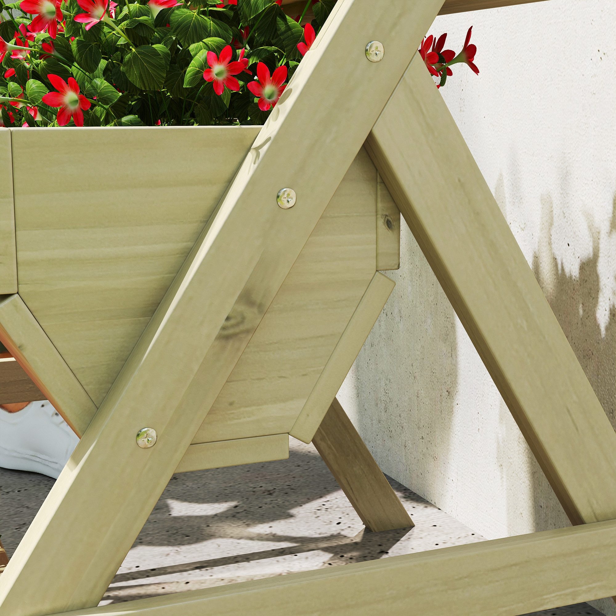 MC Star Hochbeet Vertikales Hochbeet mit 3 Etagen Vertikalbeet aus Holz Blumenkasten (mit 3 Pflanzkästen Ablauflöchern Grün)