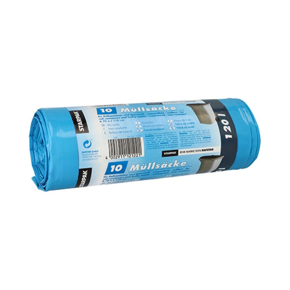 Müllbeutel 10 Müllsäcke, LDPE 120 l 110 cm x 70 cm blau