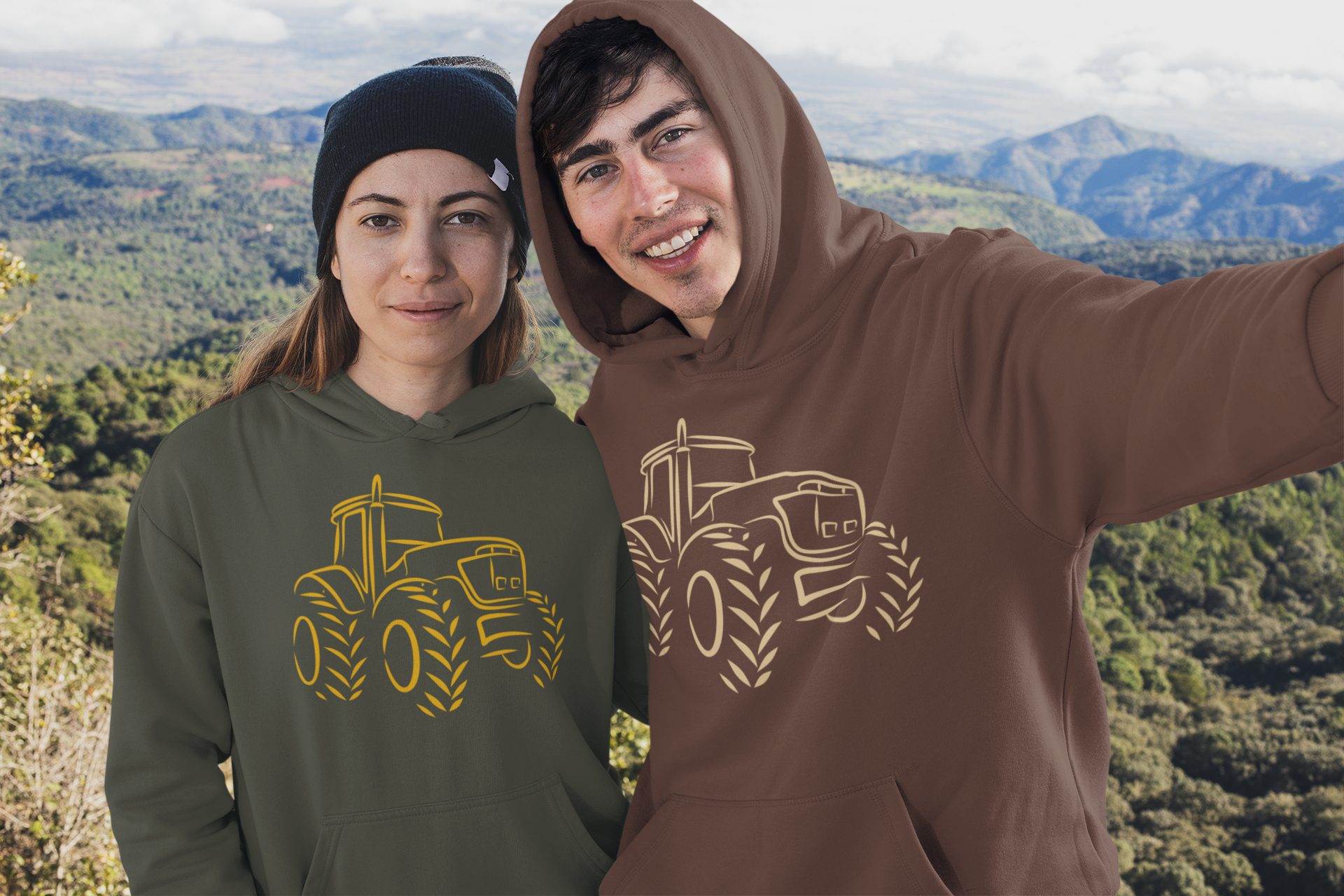 Baddery Kapuzenpullover Hoodie: "Traktor" - Geschenk für Traktorfahrer - Tr günstig online kaufen