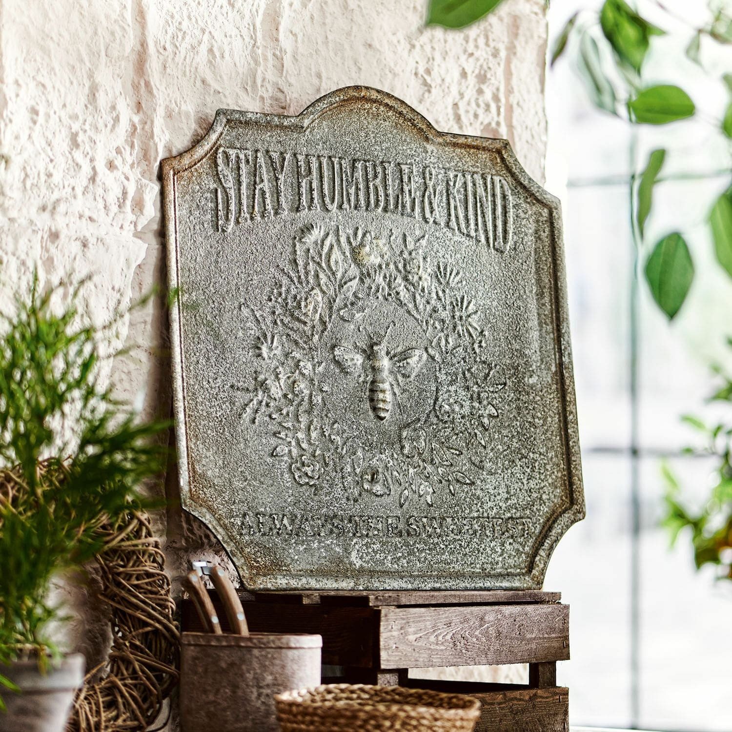 Mirabeau Wanddekoobjekt Deko-Schild Humble antikgrau günstig online kaufen